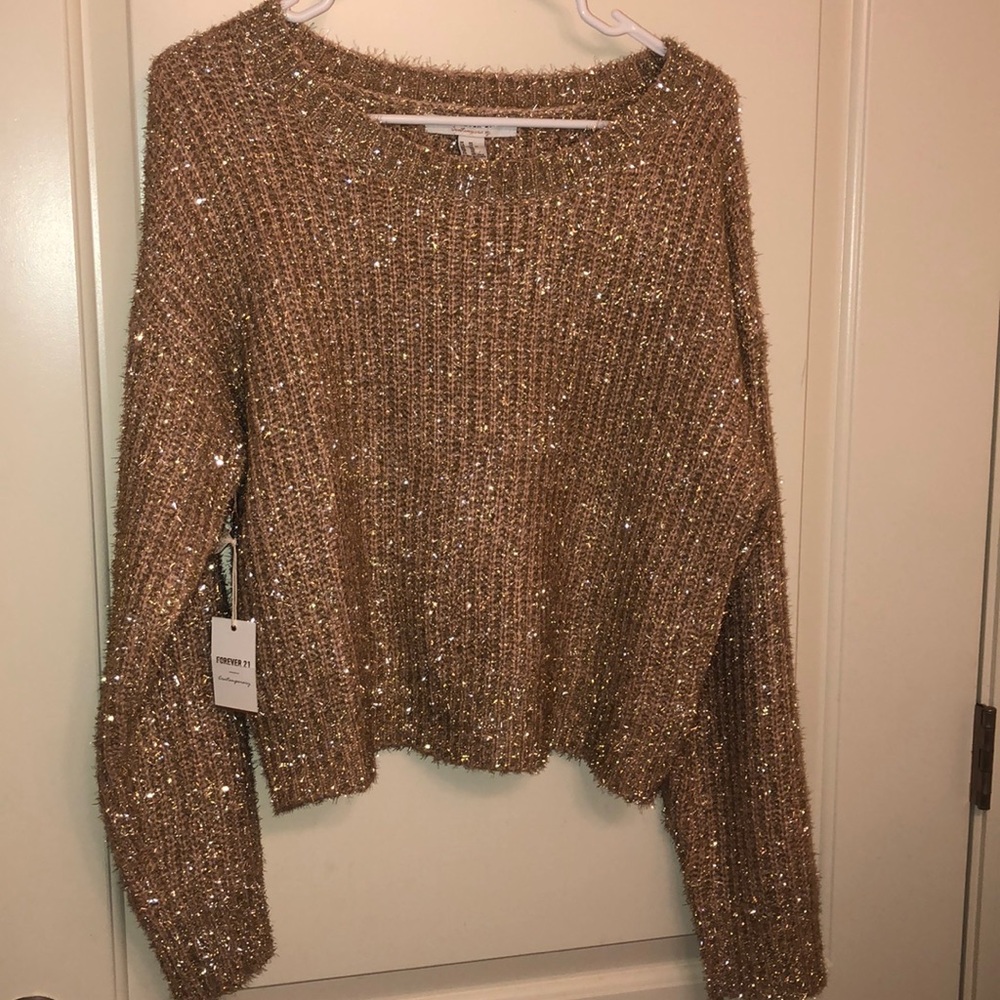 Forever 21 gold long sleeve sweater